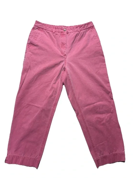 Eddie Bauer Chino Cotton Cropped Pants Size 12 Mauve Pink Minimalist Capsule - Picture 2 of 8